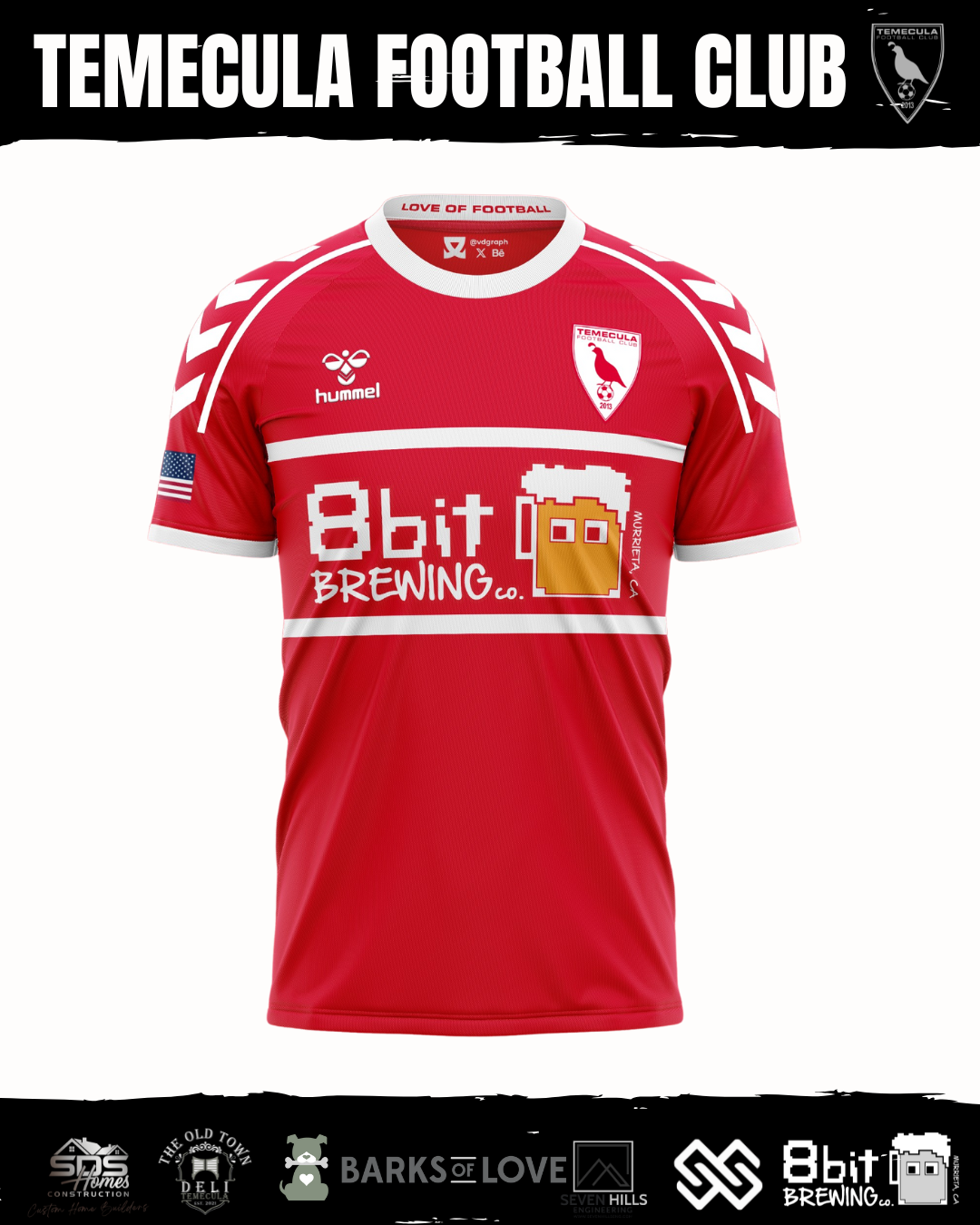 Official Temecula FC Hummel Away Uniform